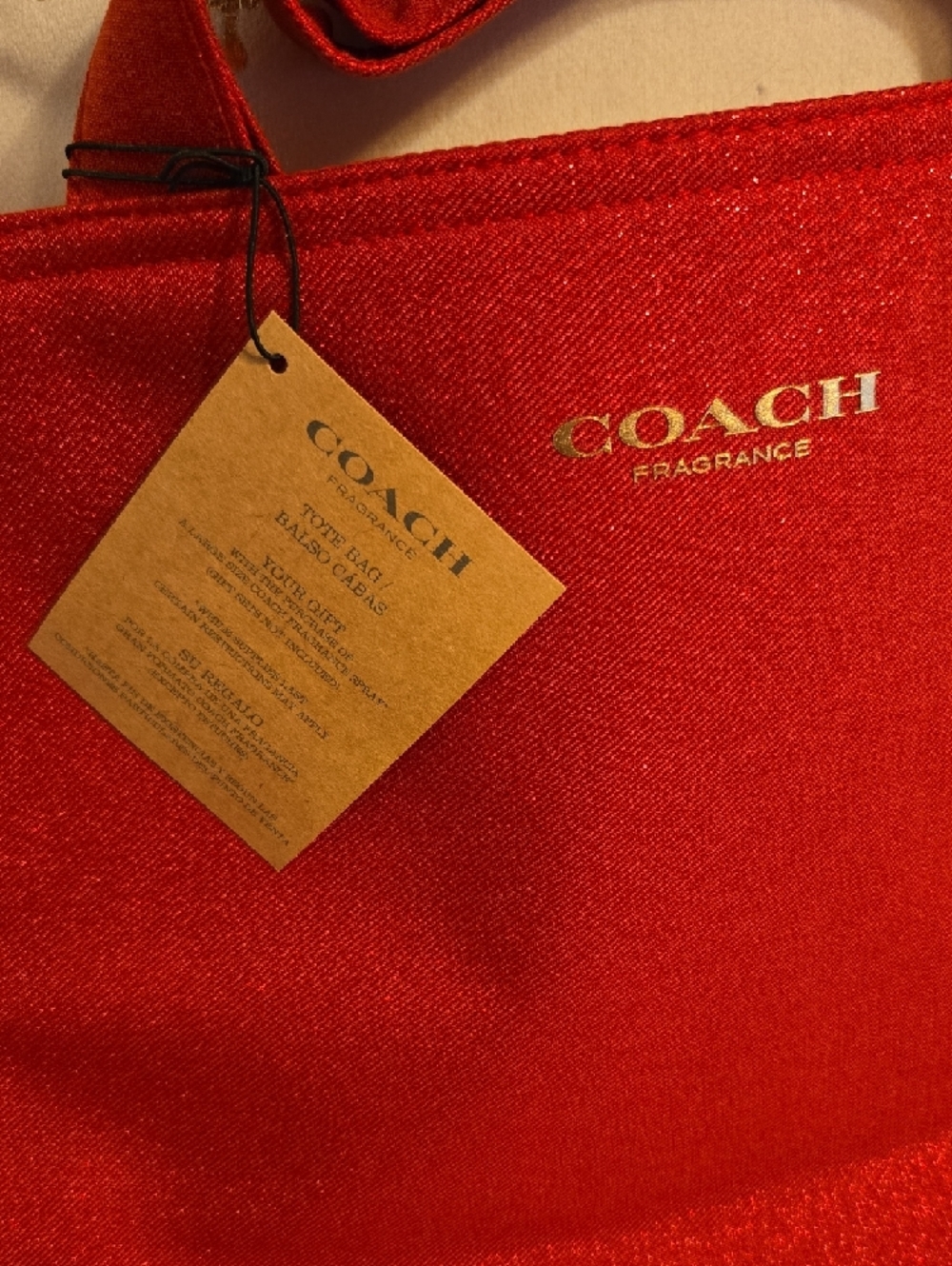 COACH Red Glitter Fragrance Tote ❤️NEW - Picture 3 of 7